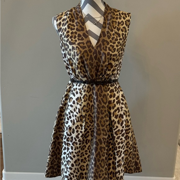 Kate Spade Silk Leopard Roxanne Dress 6 - Picture 2 of 7